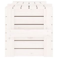 Greatstore Úložný box bílý 91 x 40,5 x 42 cm masivní borové dřevo