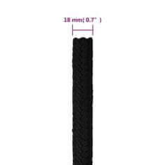 Vidaxl Pracovní lano černé 18 mm 100 m polyester