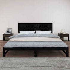 Greatstore Nástěnné čelo postele černé 204x3x60 cm masivní borové dřevo