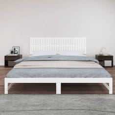 Greatstore Nástěnné čelo postele bílé 204 x 3 x 60 cm masivní borové dřevo