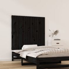 Greatstore Nástěnné čelo postele černé 95,5x3x90 cm masivní borové dřevo