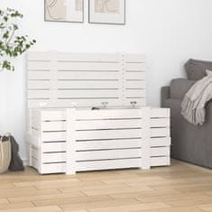 Greatstore Úložný box bílý 91 x 40,5 x 42 cm masivní borové dřevo