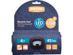 LED čelovka Extol Light čepice s čelovkou, nabíjecí modrá / černá