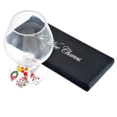 Northix Vánoční ozdoby - dekorace sklenice na víno s dárkovou krabičkou 