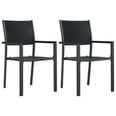 Greatstore Zahradní židle 2 ks černé plast ratanový vzhled