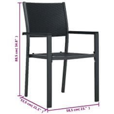 Greatstore Zahradní židle 2 ks černé plast ratanový vzhled