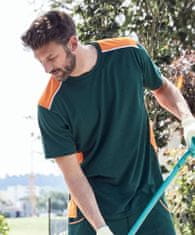Pánské pracovní tričko s kontrastem, Velikost 3XL, Barva Tmavě zelená