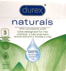 Durex DUREX Naturals Přírodní tenké kondomy 3 ks