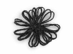 Kraftika 10ks černá jutový květ 75 mm, aplikace a nášivky