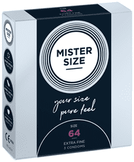 Mister Size MISTER SIZE 64 nasazený okruh kondomů 3 ks