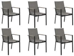 Beliani Sada 6 zahradních židlí černé BUSSETO