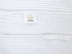 Beliani Sada 2 bavlněných froté ručníků bílé ATIU