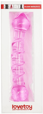 Lovetoy LoveToy GLASS ROMANCE 7" skleněné dildo růžové