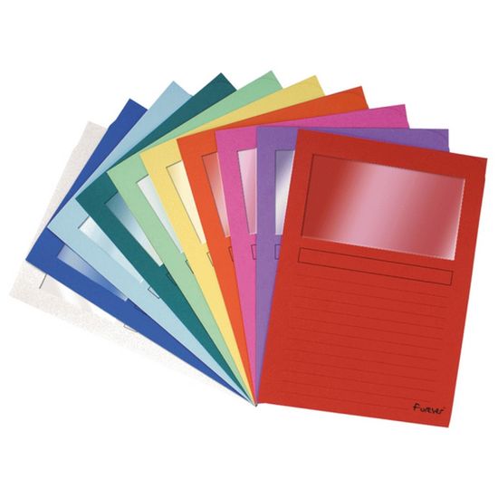 Exacompta Obal s okénkem EXA A4 papírový /10 ks mix barev