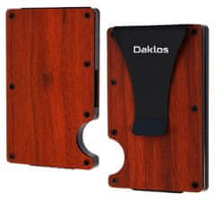 Daklos DAKLOS Wood RFID bezpečnostní dřevěná mini peněženka s klipem santalové dřevo
