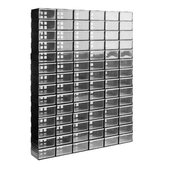 botle Skříň s 90 zásuvkami modulární police 46 x 67 cm každá zásuvka oddělená modul průhledný