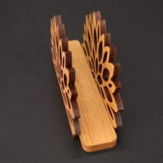 AMADEA Dřevěný stojánek na ubrousky ve tvaru květu, masivní dřevo, 12,5x6,5x3,5 cm