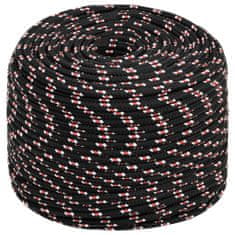 Greatstore Lodní lano černé 10 mm 100 m polypropylen