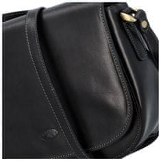 Katana Luxusní dámská kožená taška s klopou Silas Katana, černá