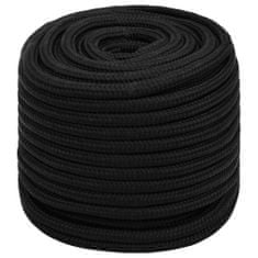 Greatstore Pracovní lano černé 16 mm 100 m polyester