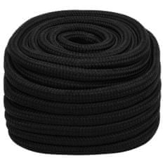 Greatstore Pracovní lano černé 25 mm 50 m polyester