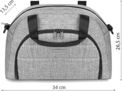ZAGATTO Taška na kočárek, prostorná přebalovací taška, šedá se speciálním madlem na kočárek, jedna přihrádka a dvě kapsy, popruh přes rameno 34x26,5x13,5 cm, ZG663