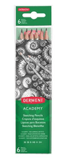 DERWENT Grafitové tužky "Academy", 6 tvrdostí, šestihranná, 2300086