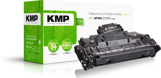 KMP CF259X (HP 59X) toner pro tiskárny HP s novým plně funkčním čipem, ukazuje stav toneru