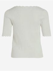 VILA Bílé dámské žebrované tričko VILA Lana XL