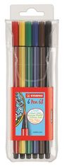 Stabilo Fix "Pen 68", sada, 6 barev, 1mm