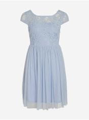 VILA Světle modré dámské šaty s krajkou VILA Ulcricana M