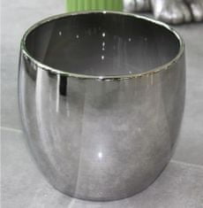 Polnix Keramický květináč stříbrná koule 15 cm