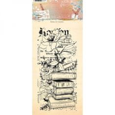 Aladine Gelové razítko Studio Light, kolekce JMA Write Your Story, DL – knihy s květinou
