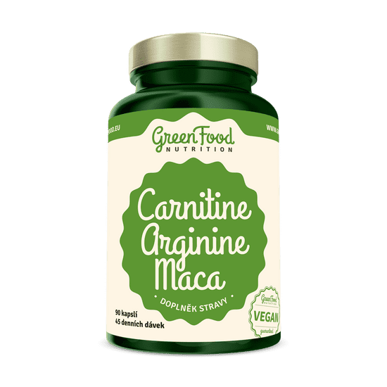 GreenFood Nutrition Carnitin+Arginin+Maca 90 kapslí