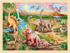 Goki Dřevěné puzzle Dinosauří stezka 96 dílků
