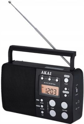 moderní radiopřijímač fm akai APR-200 sluchátkový výstup skvělý zvuk