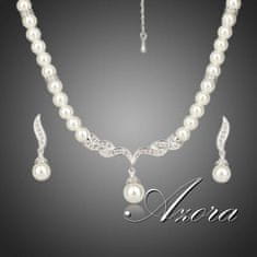 IZMAEL Set šperků Pearl AZORA - Stříbrná KP1338