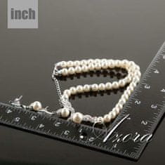 IZMAEL Set šperků Pearl AZORA - Stříbrná KP1338