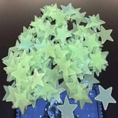 IZMAEL Fosforeskující Hvězdičky na stěnu-Typ2-Zelená KP6010