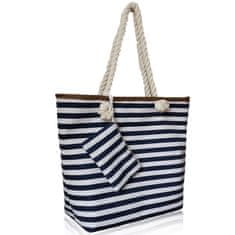 IZMAEL Plážová kabelka Sailor-Bílá/Modrá KP6301