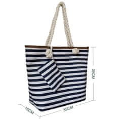 IZMAEL Plážová kabelka Sailor-Bílá/Modrá KP6301