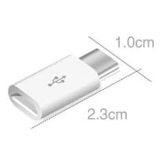 IZMAEL Adaptér Micro USB na USB typu C pro synchronizaci dat - Bílá KP15243