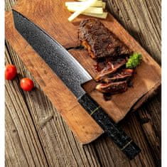 IZMAEL Damaškový kuchyňský nůž Kumamoto-Černá KP20112