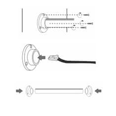 Design Light 2x Rukojeť pro Šatní Tyč pro Hliníkový Profil RELING 10mm Šedá