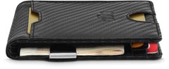 ZAGATTO Pánská horizontální kožená peněženka černá SLIM, ochrana RFID, elegantní a tenká, speciální vložka na bankovky, kapsa na zip, 11x8x1,5 cm, ZG-X2-F7