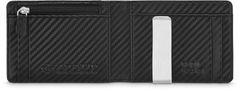 ZAGATTO Pánská horizontální kožená peněženka černá SLIM, ochrana RFID, elegantní a tenká, speciální vložka na bankovky, kapsa na zip, 11x8x1,5 cm, ZG-X2-F7