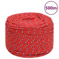 Greatstore Lodní lano červené 10 mm 500 m polypropylen
