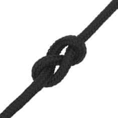 Greatstore Lodní lano celočerné 14 mm 50 m polypropylen