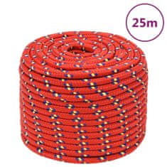 Greatstore Lodní lano červené 14 mm 25 m polypropylen