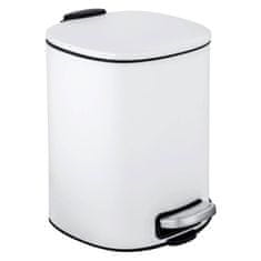Wenko Odpadkový koš ALASSIO, s pedálem a funkcí Easy-Close, 5 L, bílá